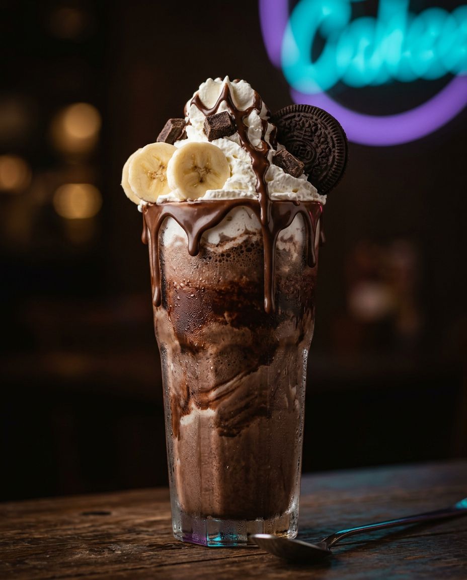 Dark Panther chocolate banana milkshake